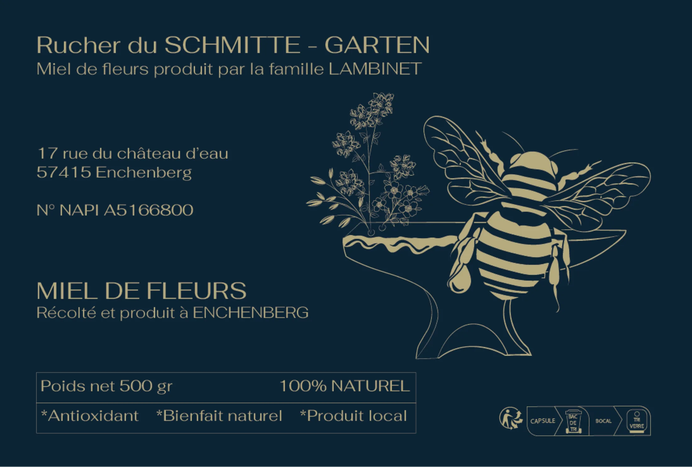 Etiquette miel fleurs